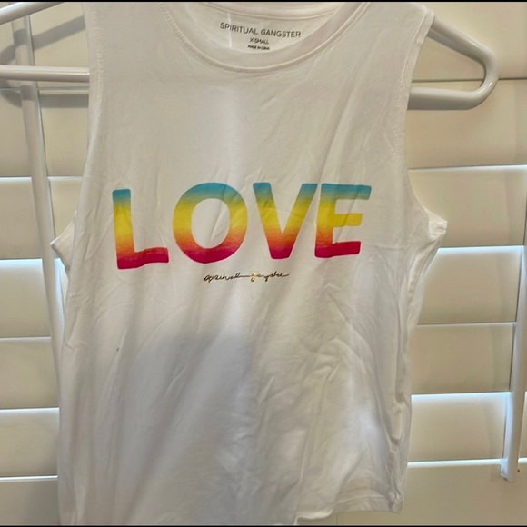 ✨SOLD✨ EUC ~ Spiritual Gangster Love Active Crop Tank - Picture 4 of 4
